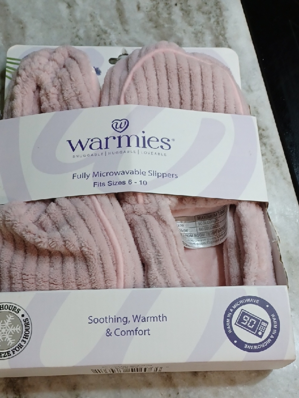 Warmies Fully Microwavable Slippers - Blush Pink